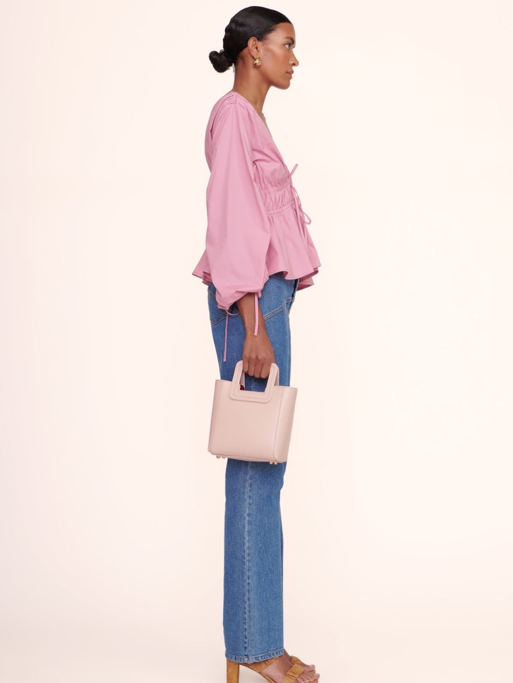 Staud MINI SHIRLEY LEATHER BAG BLUSH NWT